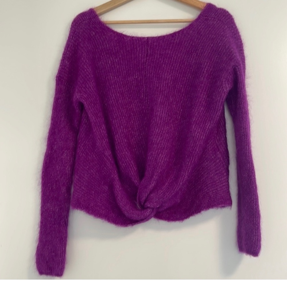 Sezane Purple Knit Sweater View 3